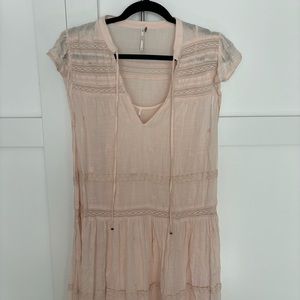NWOT Free People Pink Cream Dress Size Medium